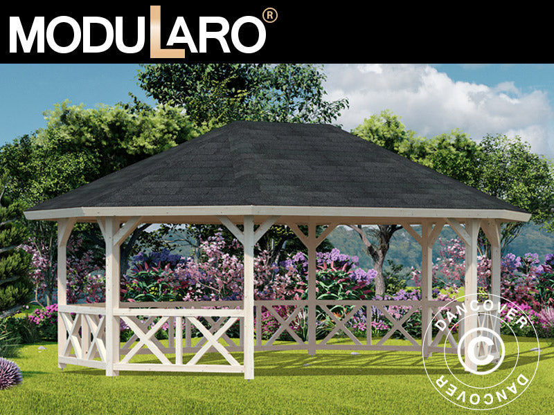 Wooden Gazebo, 4.67x6.17x3.62 m, 25 m², Natural