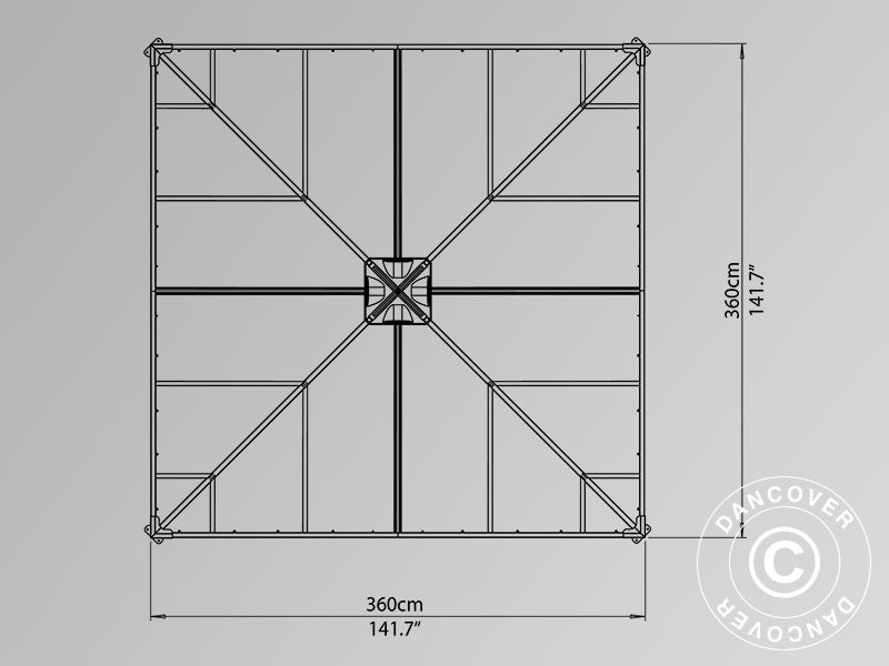 Gazebo Palermo, Palram/Canopia, 3.6x3.6 m, Anthracite