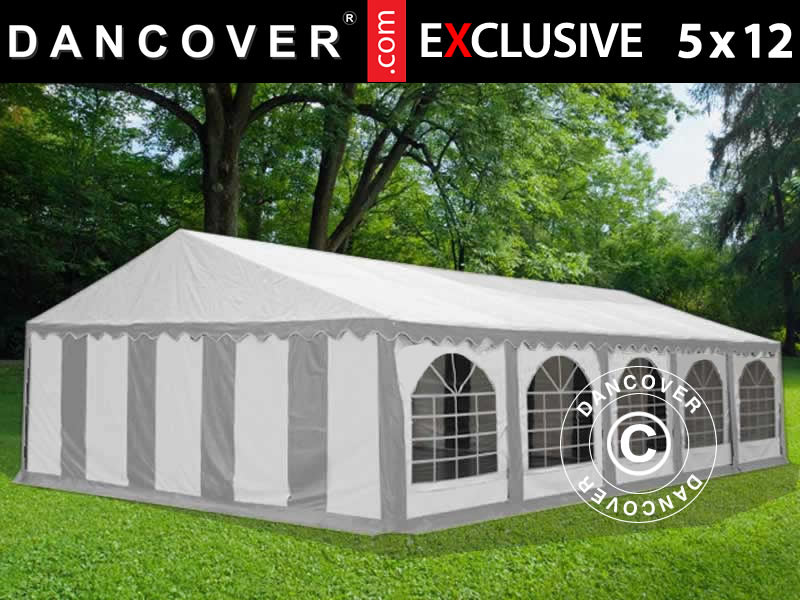 Marquee Exclusive 5x12 m PVC 900, Grey/White