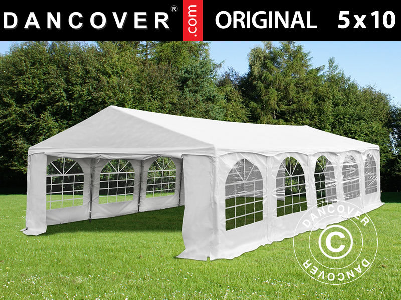 Marquee Original 5x10 m PVC 900, "Arched", White