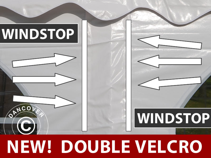 Sidewall with window for marquee PLUS 6 m, White