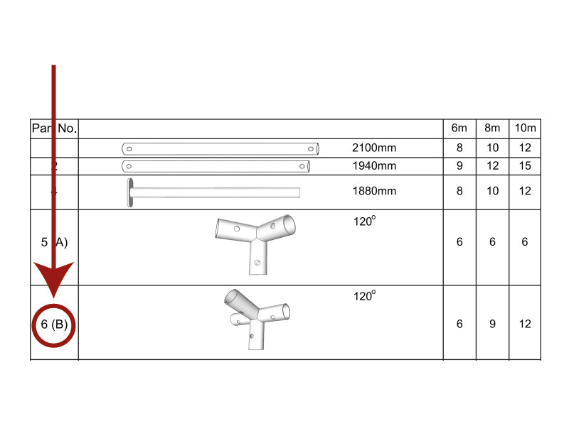 4-ways connector, Ø42 mm, 120°