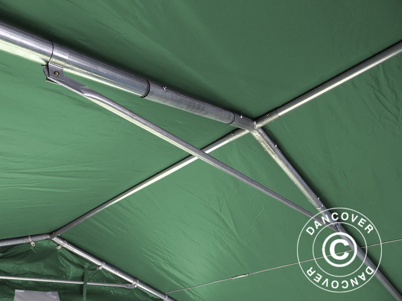 Storage shelter PRO 5x8x2.5x3.89 m, PVC, Green