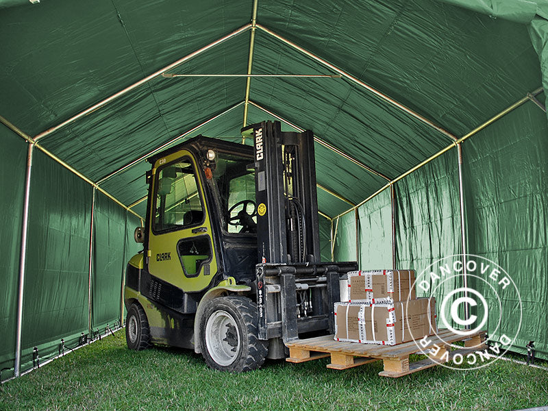 Storage shelter PRO 4x8x2x3.1 m, PVC, Green