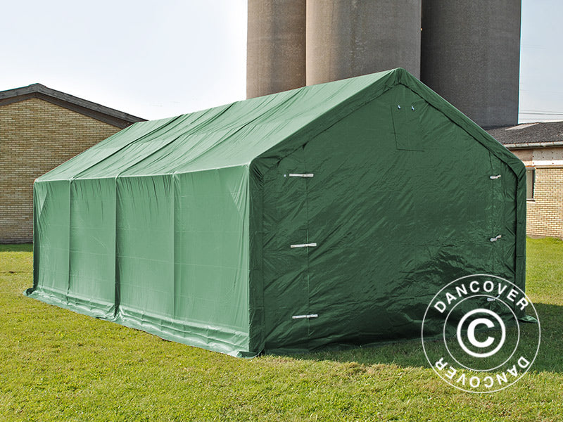Storage shelter PRO 4x8x2.5x3.6 m, PVC, Green