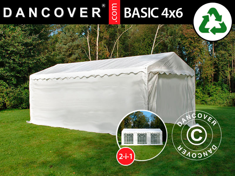 Storage Tent Basic 2-in-1, 4x6 m PE 700, White