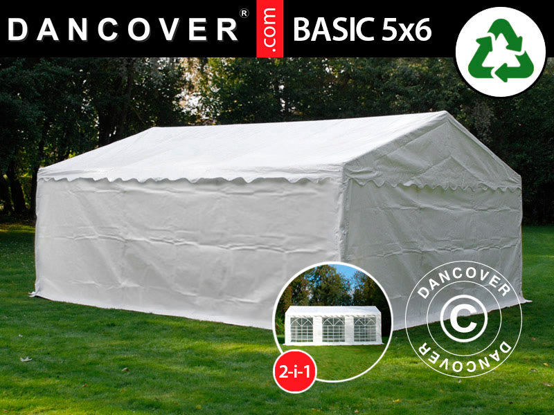Storage Tent Basic 2-in-1, 5x6 m PE 700, White