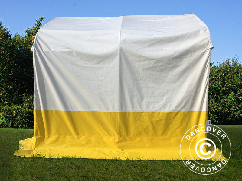 Storage work tent PRO 2.4x2.4x2 m, PVC, White/Yellow, Flame retardant