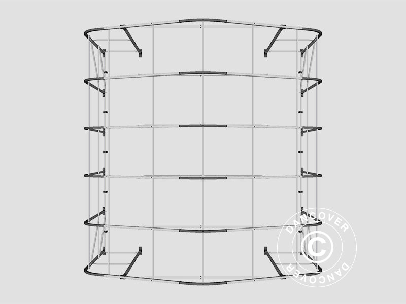 Storage shelter PRO 8x12x5.2 m PVC w/skylight, Grey