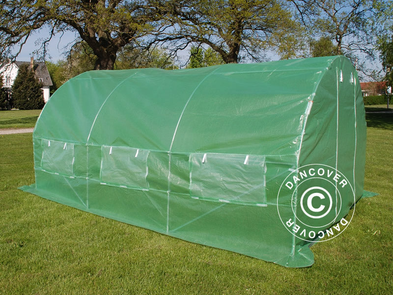 Polytunnel Greenhouse 3x4.5x2 m, 13.5 m², Green