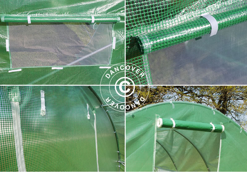 Polytunnel Greenhouse 3x4.5x2 m, 13.5 m², Green