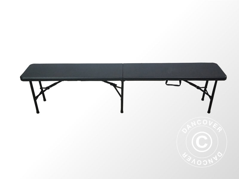 Folding bench set 244x30x43 cm, Black (25 pcs.)