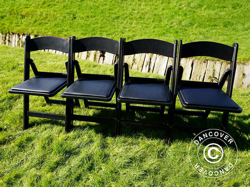 Padded Folding Chairs Black 44x46x77 cm, 8 pcs.
