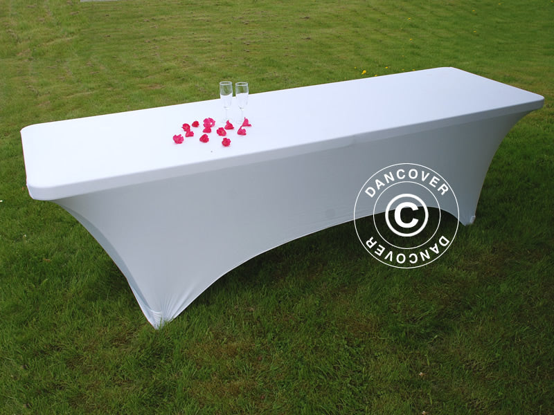 Stretch table cover 244x75x74 cm, White