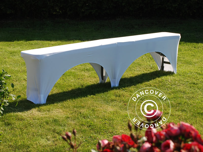 Stretch bench cover 183x28x43 cm, White