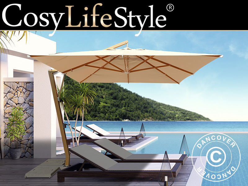 Cantilever parasol Havana, 3.5x3.5 m, Sand